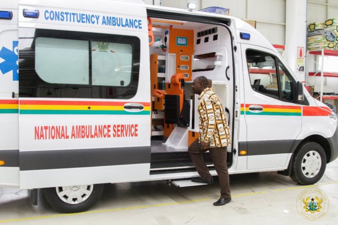 Government boosting health sector with the arrival of 96 ambulances out of the 307 Promised. 49