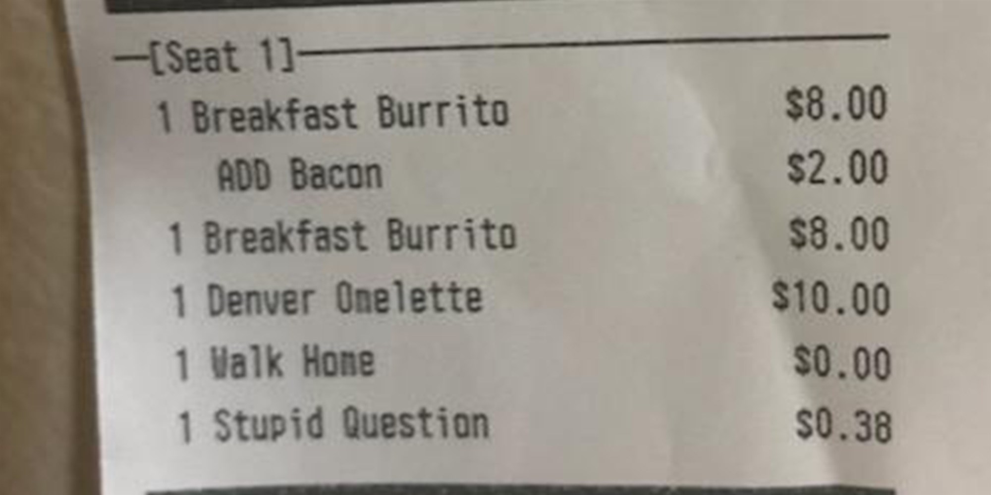 Restaurant charges customers $0.38 for unnecessary questions 51