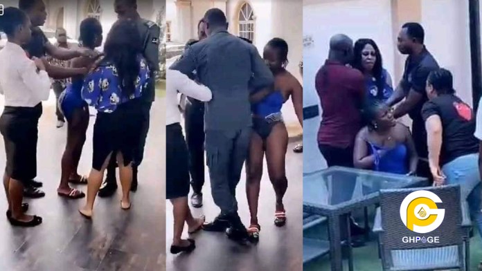 Wife caught her husband with his side chic at a hotel-Tears the ladies cloths into pieces 67