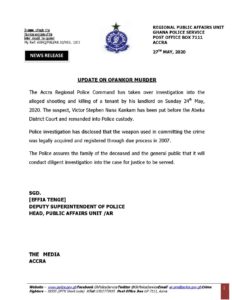 Ofankor shooting: Landlord legally acquired gun used in killing tenant – Police 49