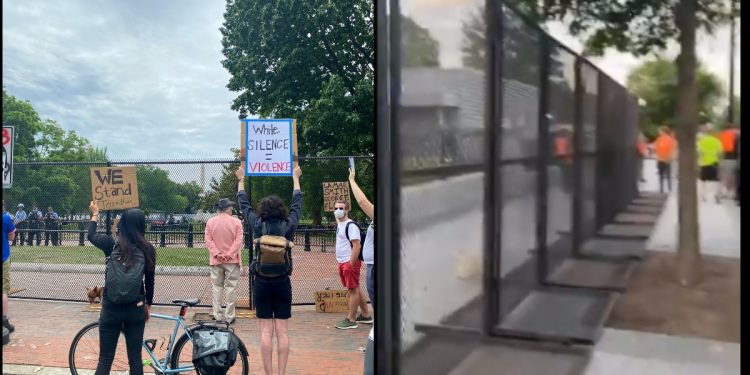 Photos: Scared Donald Trump Builds Fence Around White House Amidst Ongoing Protest 45