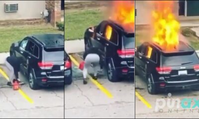 Video: Gorgeous Lady Nearly Lost Her Life After Setting Her Cheating Boyfriend’s Car On Fire 58