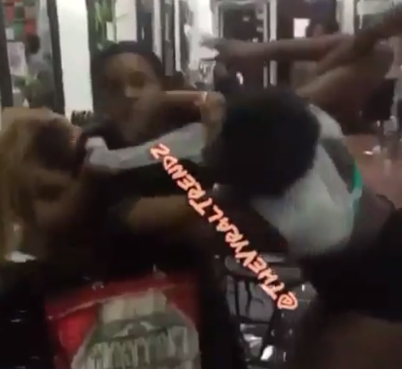 Video: Two Slay Queens Dirty Themselves In A Saloon After They Found Out That They Were Dating The Same Sugar Daddy. 49