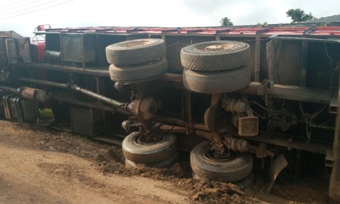 Tipper Truck Falls To The Ground At Brafoyaw Due To Bad Road. 49