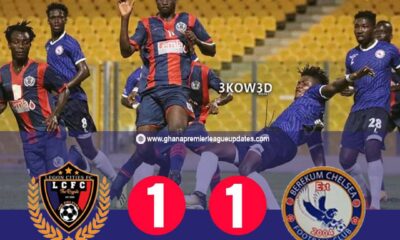 Legon Cities FC 1-1 Berekum Chelsea - Royals drop points at home against Bibires 54