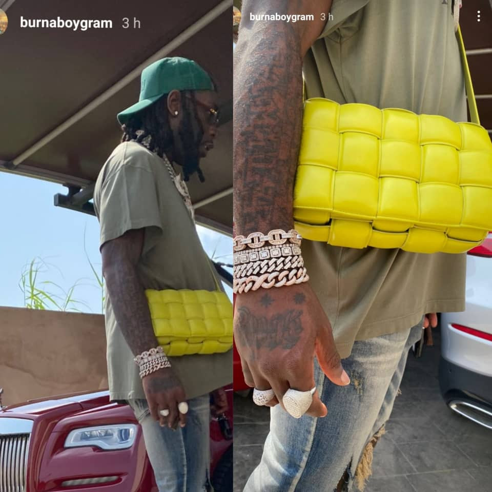 Burna Boy steps out rocking a Bottega Veneta bag (photos). 1