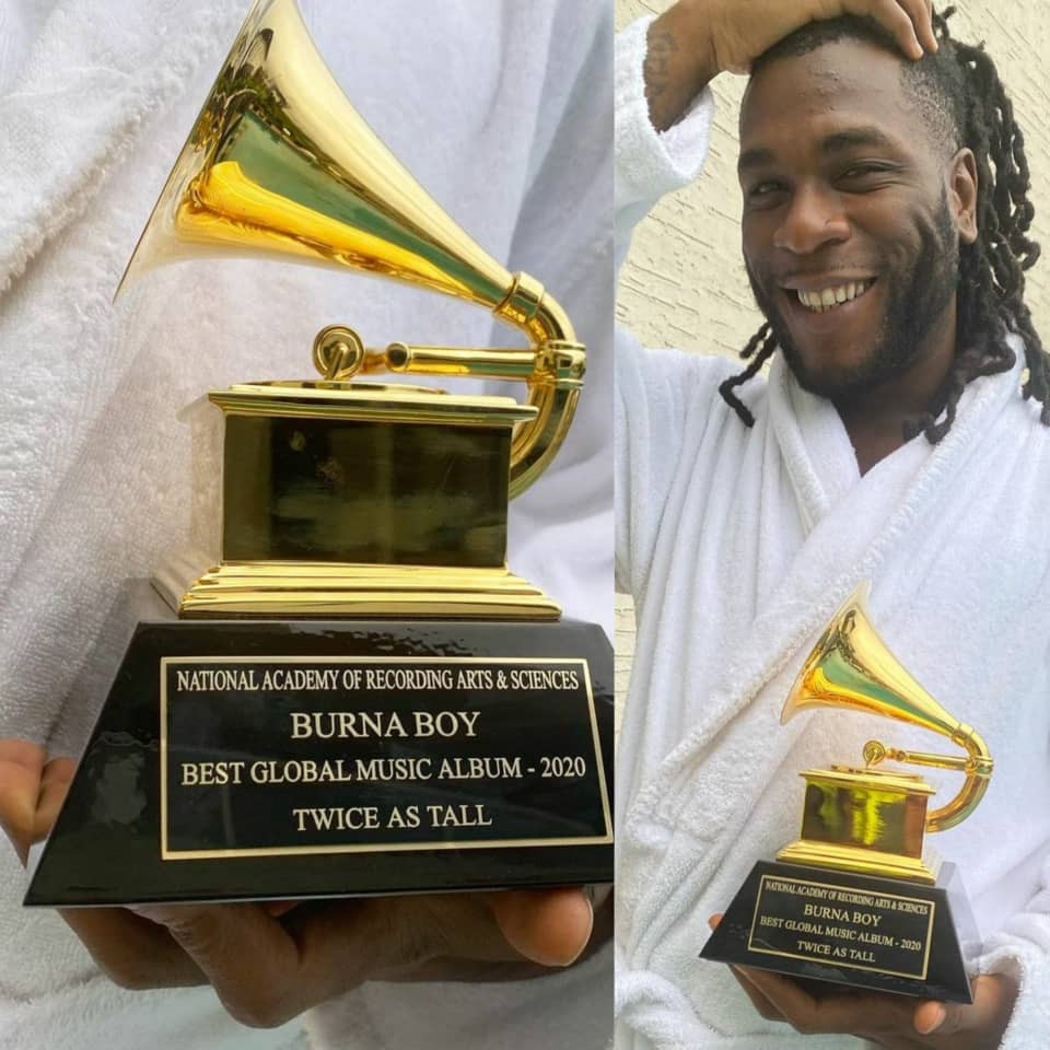 BurnaBoy receives his Grammy awards plaque (photos). 49