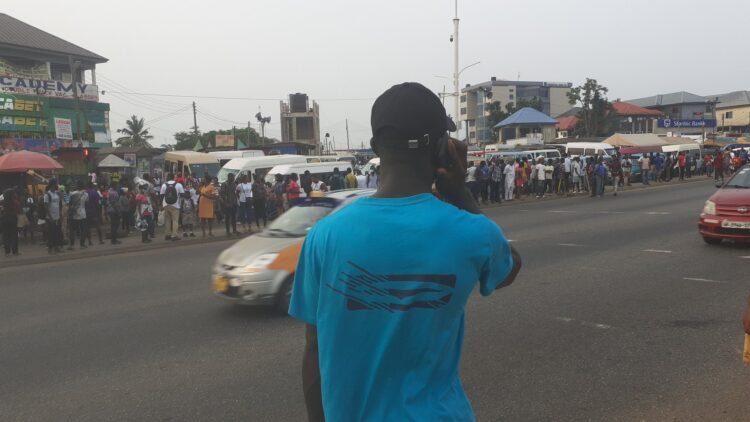 Effect of commercial transport strike being felt in parts of Accra. 49