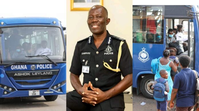Photos: Ghanaians praise IGP Dampare for providing transport to stranded passengers amidst strike. 56