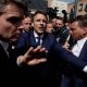 French President Macron pelted with tomatoes. 63