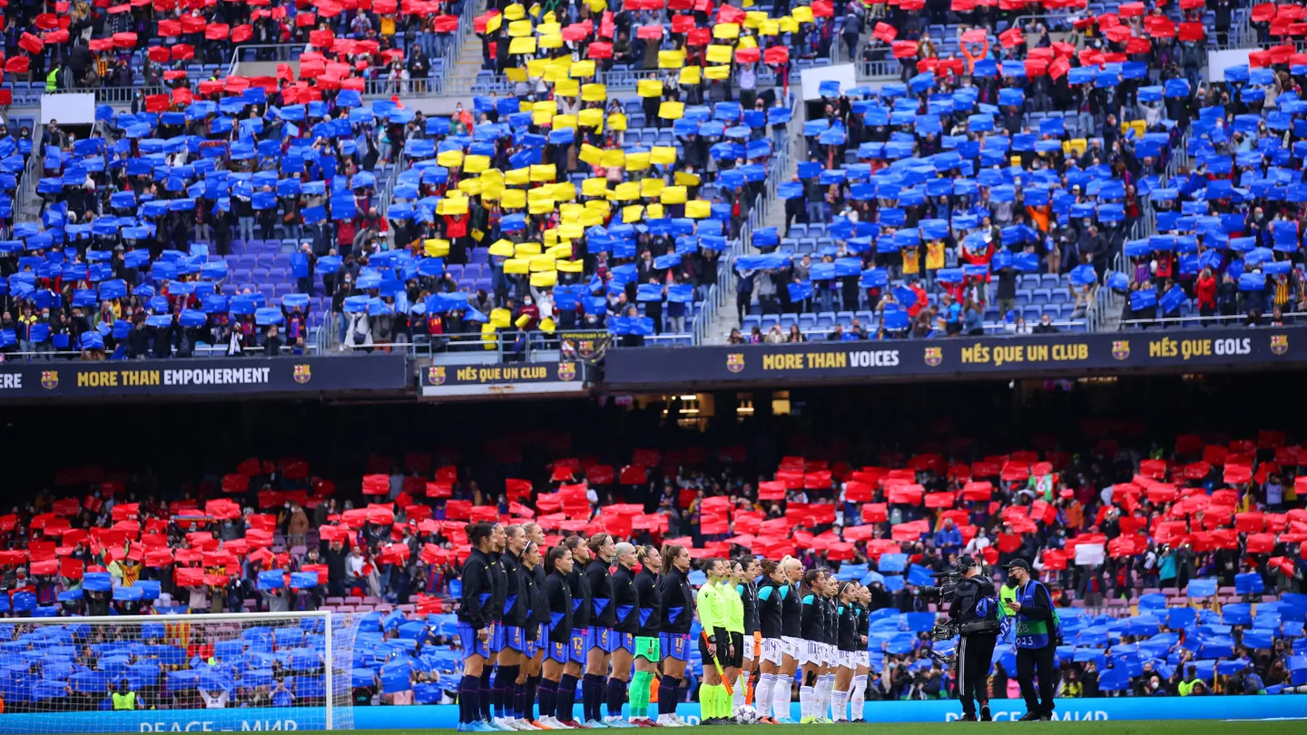 Barcelona confirm Women's Champions League clash with Wolfsburg is another sell-out. 56