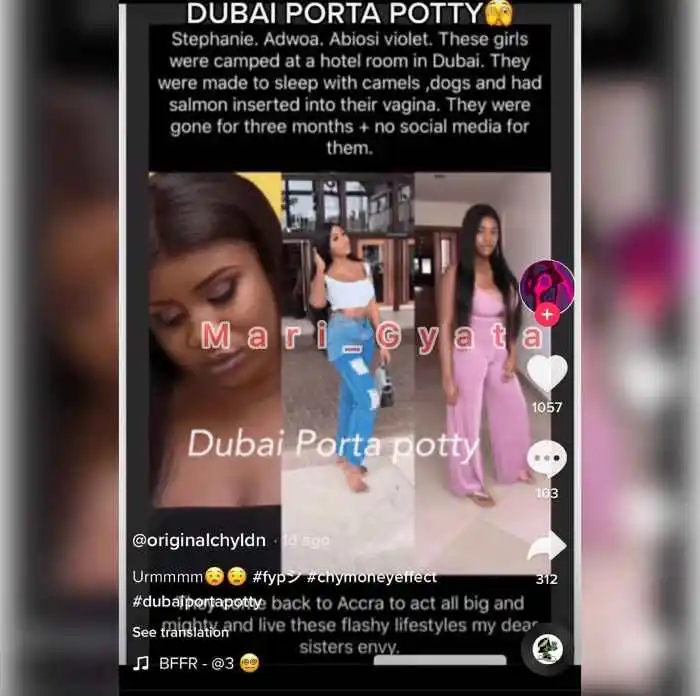 Three Ghanaian slay queens exposed in disturbing rumours of sexual assault in Dubai. 48