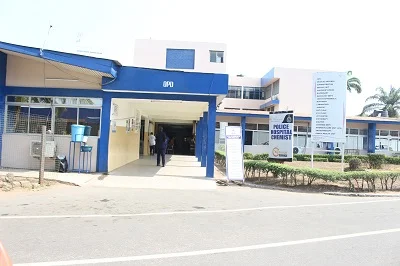 Police Hospital entrance in Cantonments, Accra, where a woman accused staff of denying care to her 97-year-old grandmother.