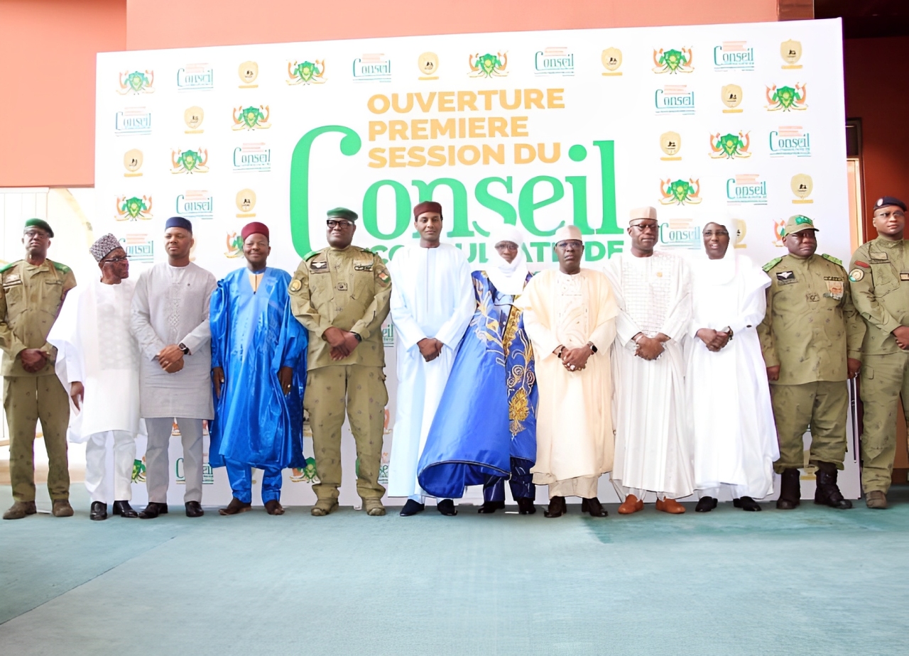 Speaker of Parliament Alban Bagbin delivering Ghana’s message of support during the launch of Niger’s Consultative Council in Niamey.