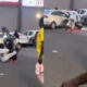 Motorbike stunt rider crashes into parked car at Kumasi City Mall