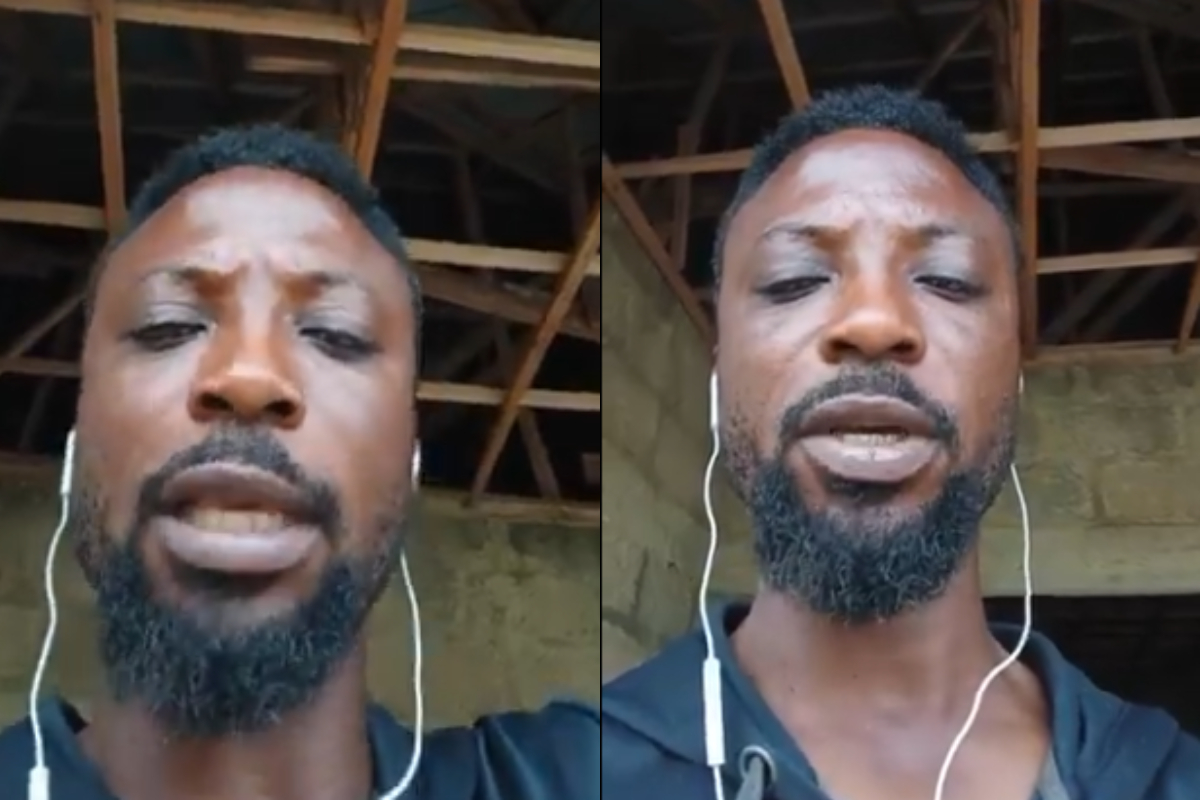 Screenshot of Ghanaian man making threats in viral video