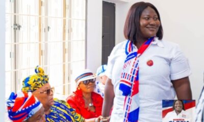 Trobu MP Gloria Owusu campaigns in Ablekuma North, warning voters against supporting the NDC over alleged LGBTQ+ legalisation plans.