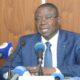 Togolese officials at a press conference announcing arrest warrants for M66 protest leaders.