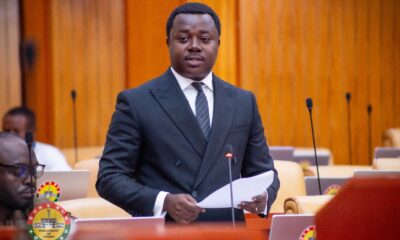Rev. John Ntim Fordjour addressing Parliament on the 2025 Mid-Year Budget Review