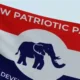 NPP flags and branding at a party event