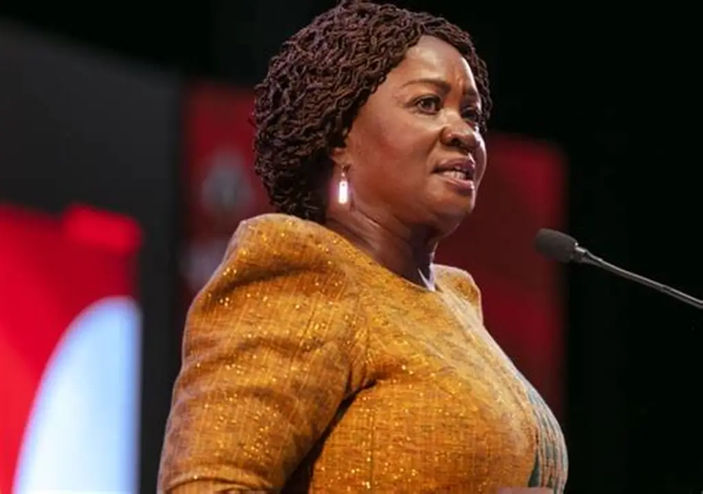 Naana Jane Opoku-Agyemang addressing ECOWAS leaders in Accra