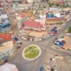 Aerial view of Suame industrial area in Kumasi, Ghana