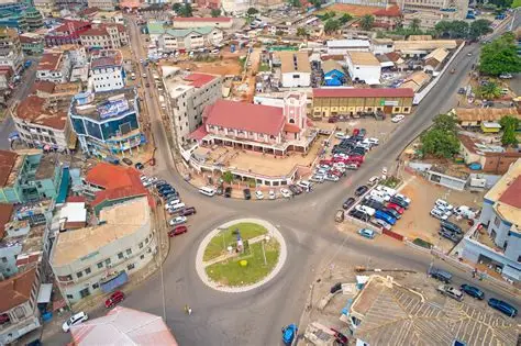 Aerial view of Suame industrial area in Kumasi, Ghana