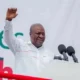 President Mahama greeting supporters during his thank you tour in Western North Region.
