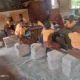 Frightened schoolchildren and teachers gathered outside Assin Anwiasu school following witchcraft scare