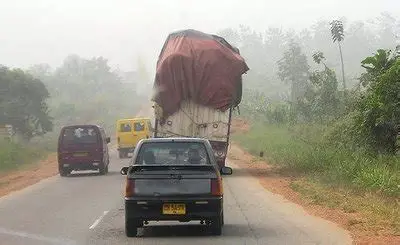 Nkenkasu robbery scene on Kumasi-Techiman highway