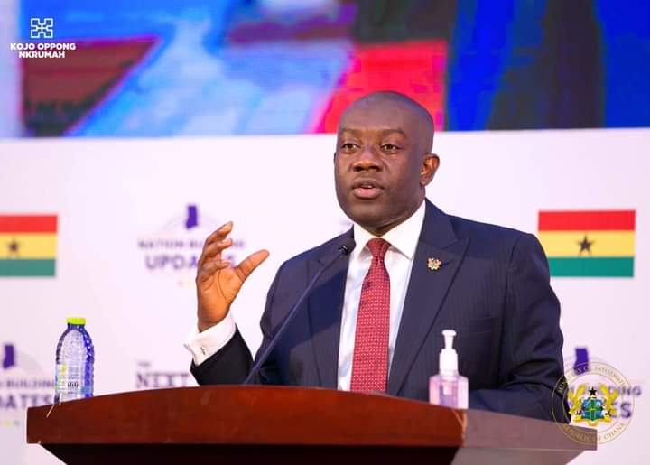 Kojo Oppong Nkrumah speaks in Parliament during Mid-Year Budget Review