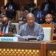 President John Mahama delivering AU reparations progress report in Malabo