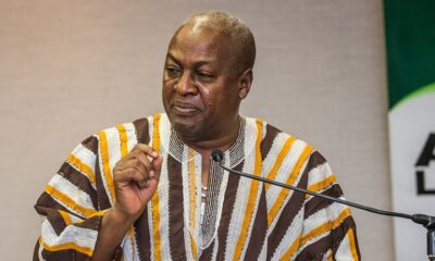 President John Mahama addressing Yagbonwura Bii-Kunuto Jewu Soale I at the Presidency about the Damongo Water Supply project.