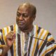 President John Mahama addressing Yagbonwura Bii-Kunuto Jewu Soale I at the Presidency about the Damongo Water Supply project.