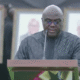 Chief of Staff Julius Debrah speaking at memorial ceremony for August 6 helicopter crash victims