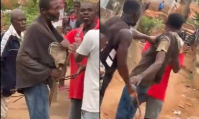 Nkawkaw residents gather at the scene after man caught cutting newly built bridge