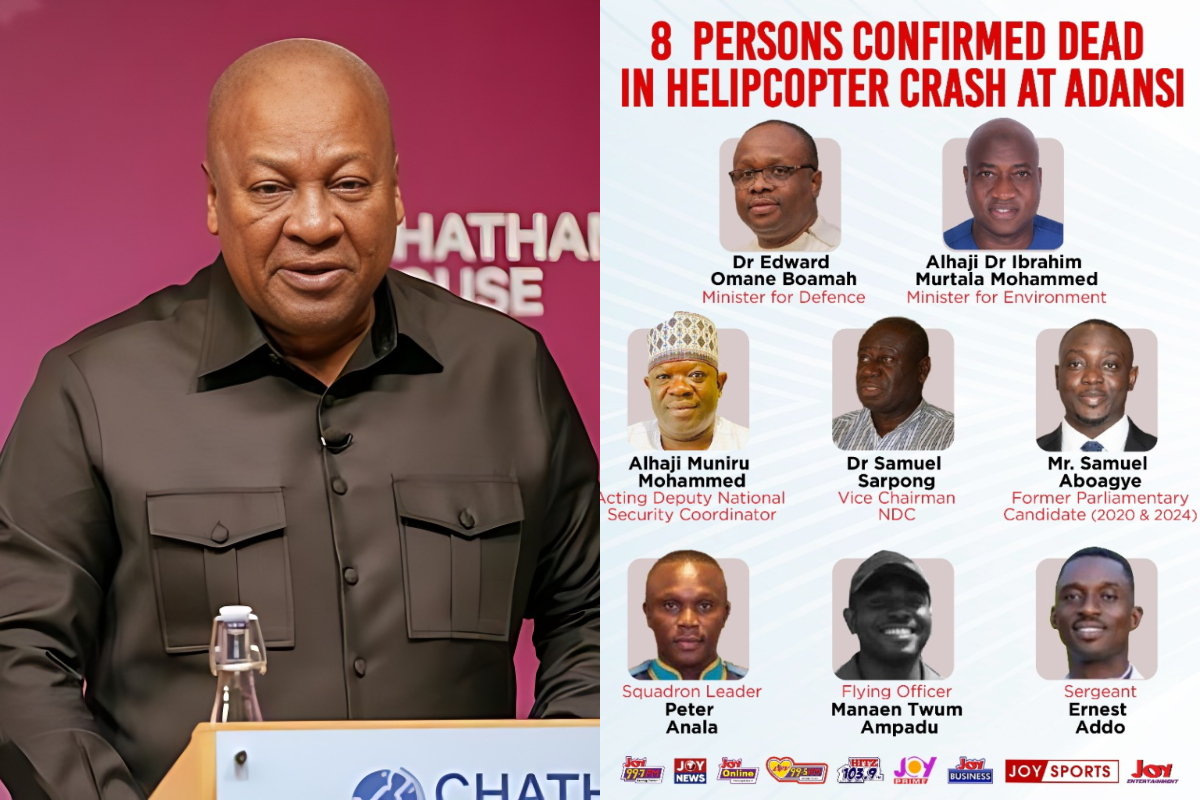 President Mahama addressing the nation after the helicopter crash