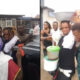 A man paraded by residents carrying waakye, shito, and stew on his head after being accused of theft in a local community.
