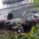 Wreckage of Ghana Armed Forces helicopter crash in Ashanti Region