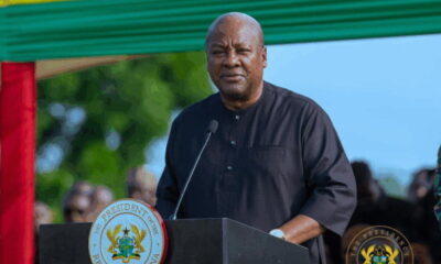 President Mahama speaking at the burial of helicopter crash victims in Accra