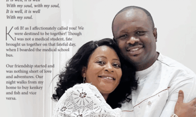 Rita Adubei Offei delivers a moving tribute to her late husband, Defence Minister Dr. Omane Boamah, during the state funeral, recalling their love story and family moments.