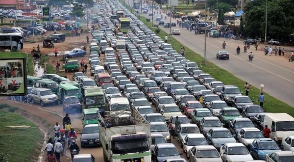 Heavy traffic caused by private cars in Accra, Ghana