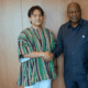 Degas CEO Doga Makiura with President John Mahama at Ghana Presidential Investment Forum announcing $100M AI agriculture investment