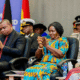 Vice President Naana Jane Opoku-Agyemang delivering keynote address at GAF Command and Staff College graduation
