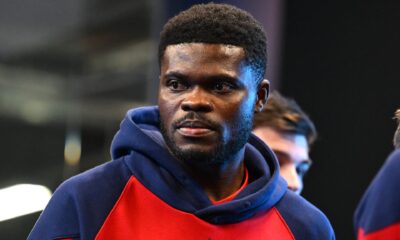 Thomas Partey training with Villarreal ahead of Champions League clash with Tottenham.