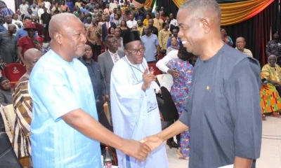 President John Mahama holding the first purchased copy of Kwesi Pratt Jnr’s new book.