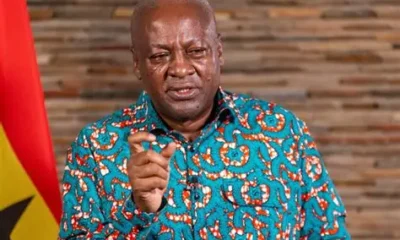 President John Mahama addressing media on US tariffs and AGOA.