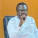 Bono Regional Minister Joseph Addae Akwaboa addressing Dormaa East Assembly staff in Wamfie.