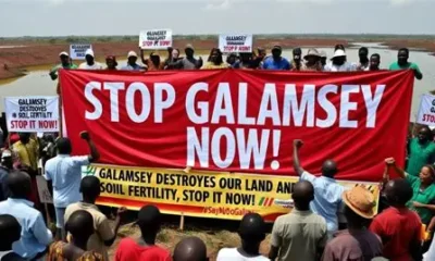 Polluted river in Ghana affected by galamsey activities.