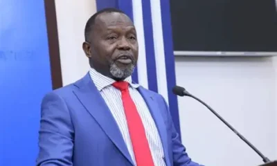 Attorney General Dr Dominic Ayine addressing a press briefing on asset freezing case